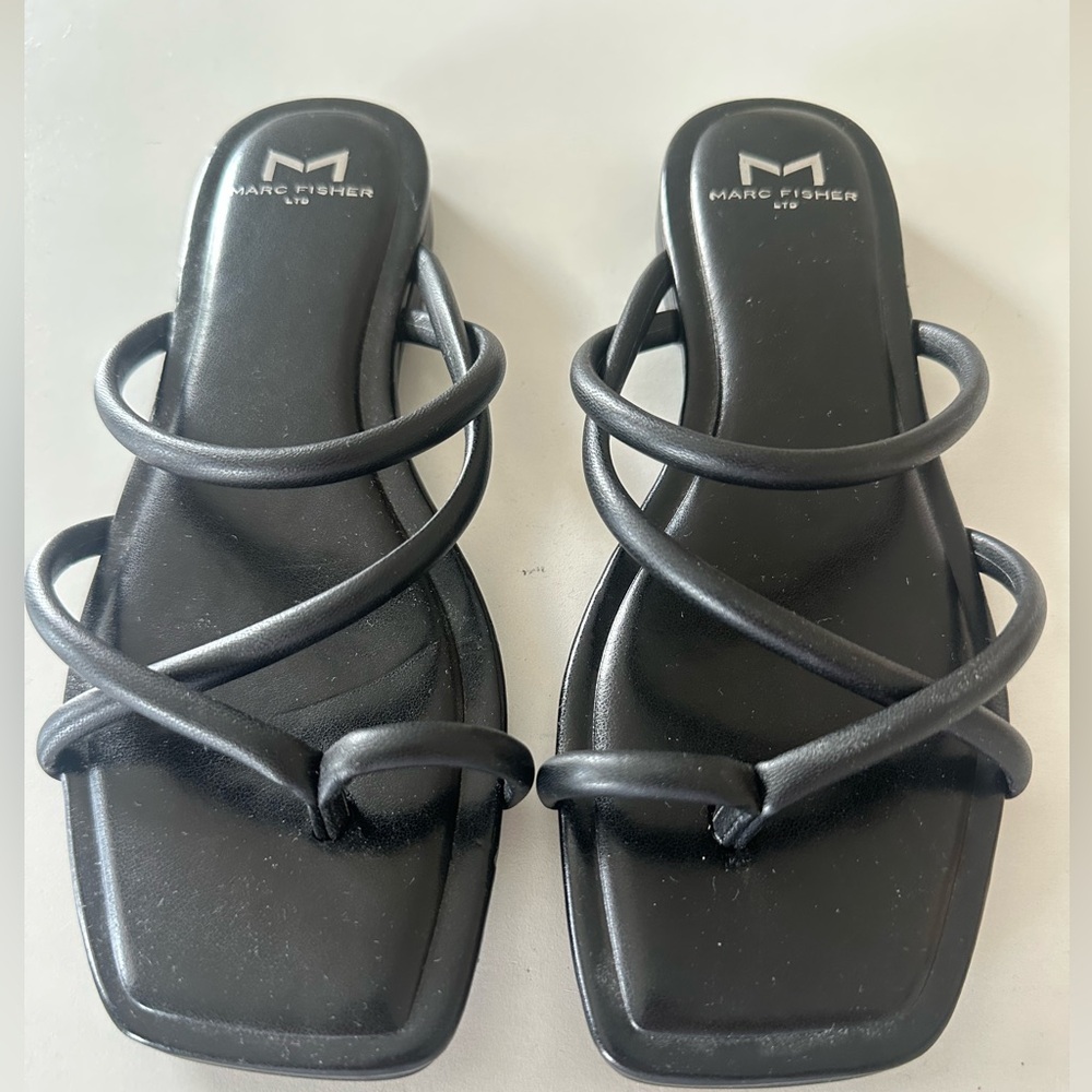 Marc Fisher Black Minimalist Sandals
